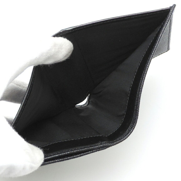 Celine W Women's/Men's Bifold Wallet Grain Leather Black - Picture 6 of 8